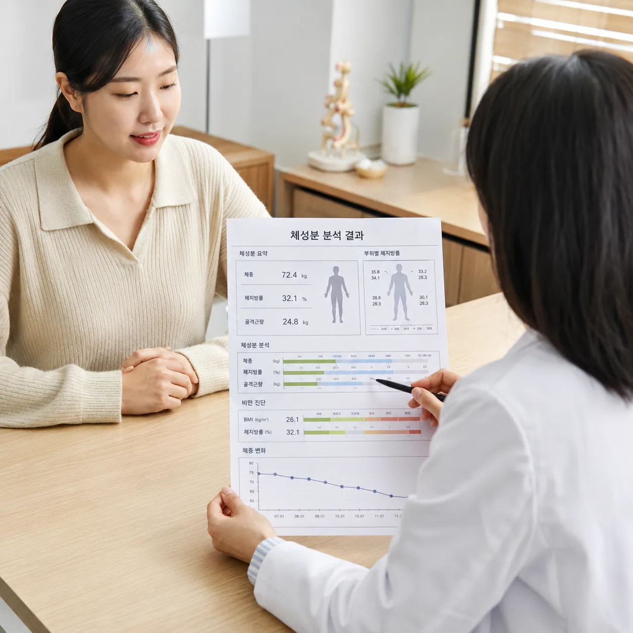 비만 클리닉 체성분 분석 결과 상담
