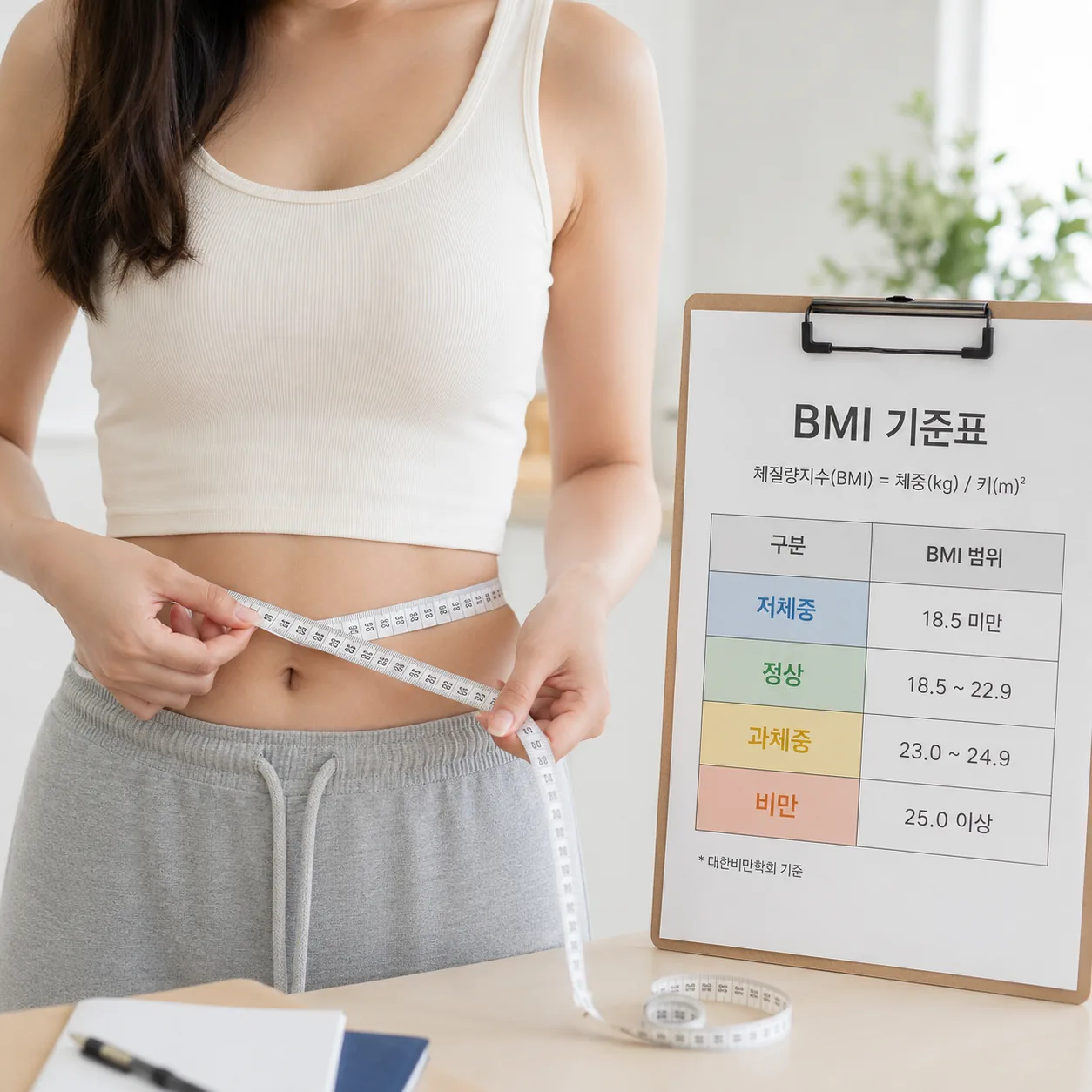 복부비만 허리둘레 측정 기준