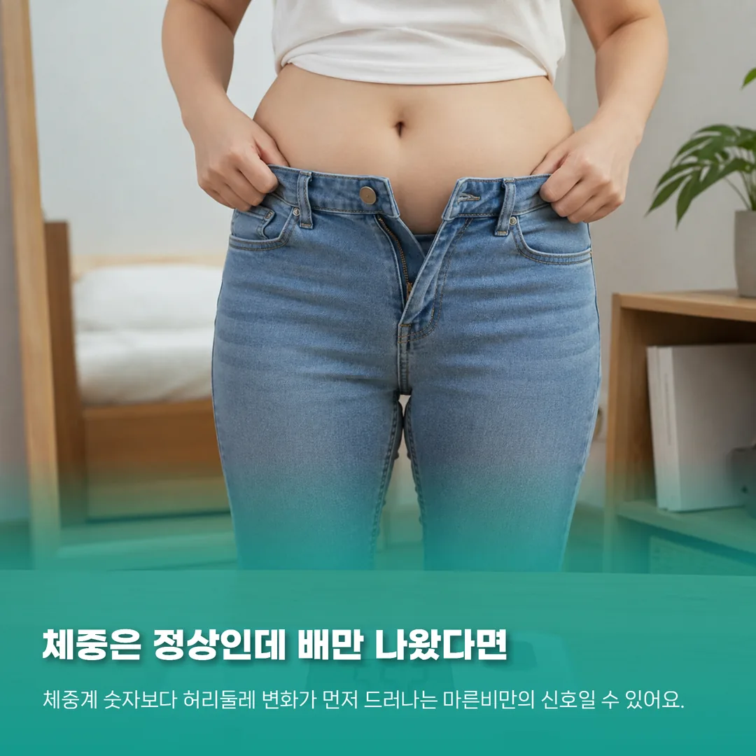 체중은 정상인데 허리둘레만 늘어난 마른비만 체형