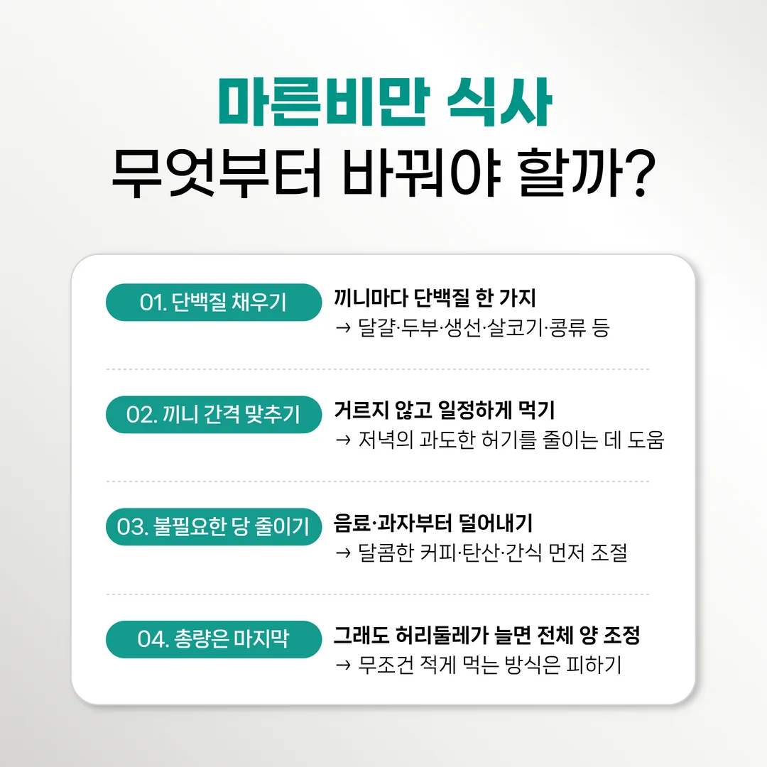 마른비만 관리를 위한 단백질 중심 식단