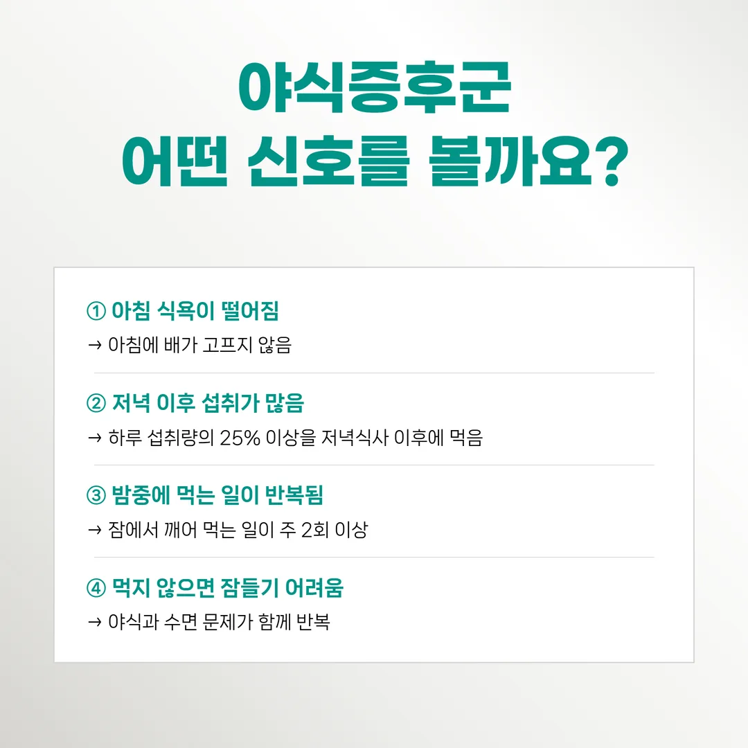 야식과 함께 나타나는 증상의 긴급도 갈림 기준 도표