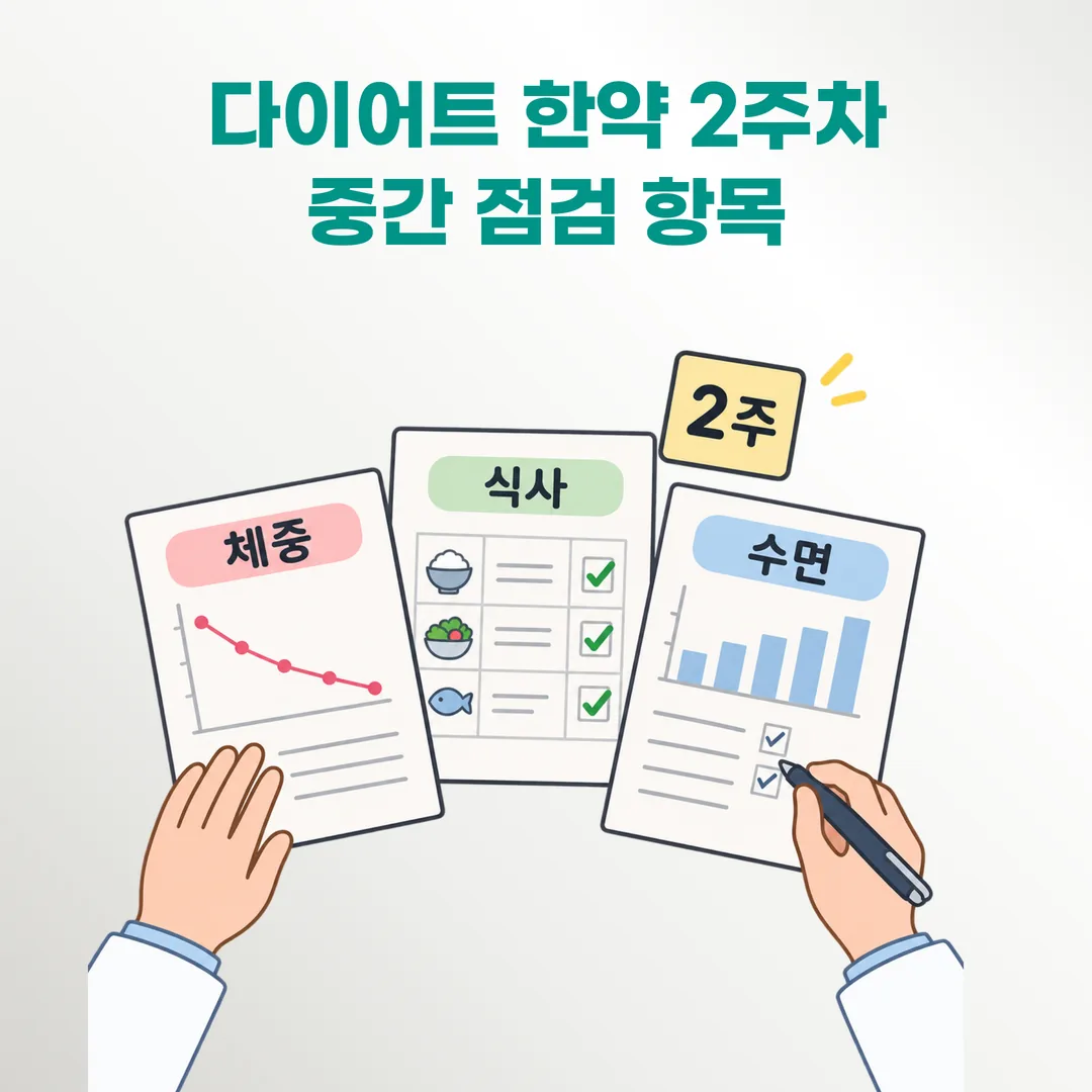 다이어트 한약 복용 중 중간 점검에서 함께 보는 기록 항목